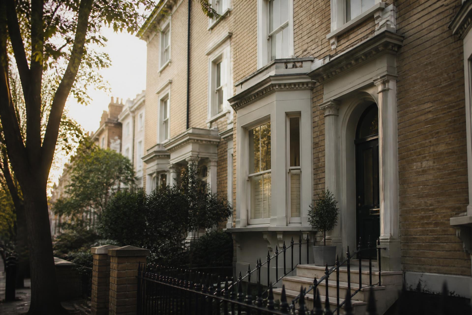 A London townhouse at golden hour